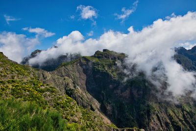 Scenic view of mountains against sky