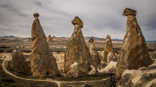 Panoramic view of historical building against cloudy sky
