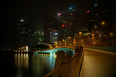 Illuminated cityscape at night