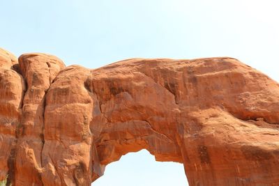 Low angle view of rock formation