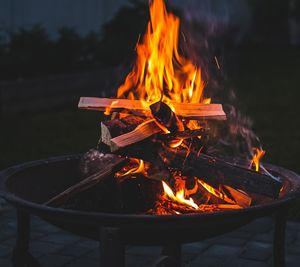 Close-up of bonfire