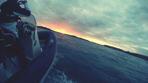 Scenic view of sea at sunset