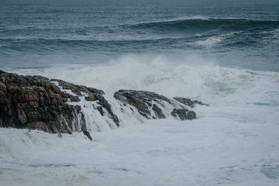 Scenic view of sea waves