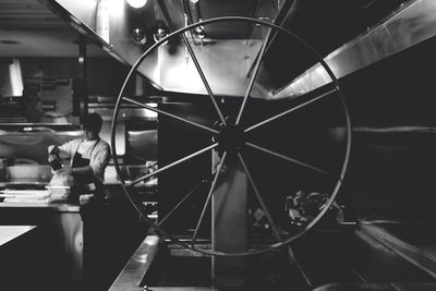 Low angle view of illuminated ceiling