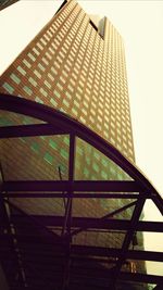 Low angle view of modern building against sky