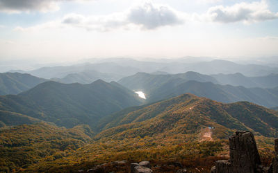 Scenic view of mountains against sky