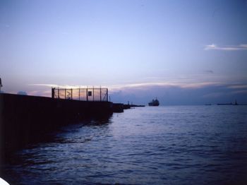 Scenic view of sea at sunset