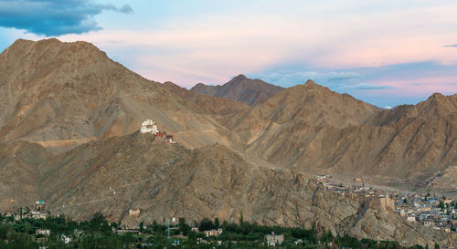 Panoramic view of mountains against sky