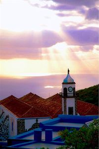 Church against sky during sunset