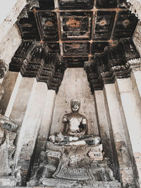 Low angle view of statue of historic building