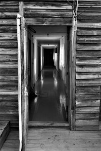 Empty corridor of old building