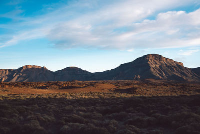 Scenic view of desert against sky