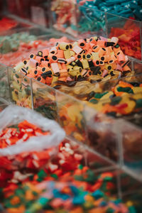 Close-up of candies for sale in market
