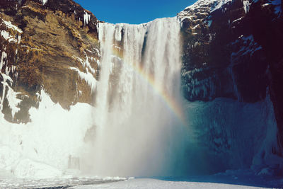 Scenic view of waterfall