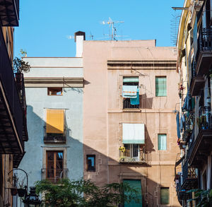 Low angle view of buildings against sky