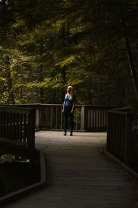 Rear view of man walking in park