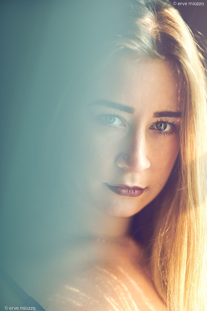 portrait, women, one person, adult, young adult, human face, headshot, fashion, blond hair, human hair, hairstyle, brown hair, looking at camera, long hair, skin, female, close-up, looking, human eye, glamour, nature, photo shoot, sunlight, copy space, indoors, eye, elegance, lip, person, front view, make-up, eyelash, nose