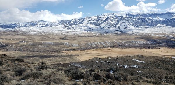 Scenic view of mountains against sky