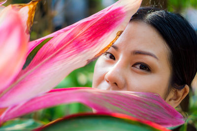 Close-up portrait of beautiful woman