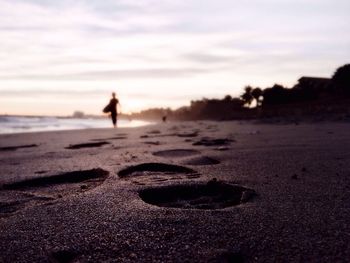 Scenic view of sea at sunset