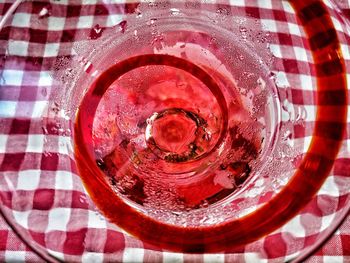 Close up of red drink