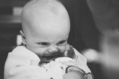 Close-up portrait of cute smiling boy