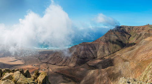 High angle view of volcanic landscape