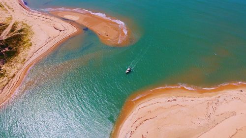 High angle view of beach