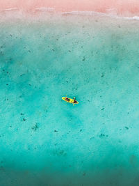 High angle view of boat in sea