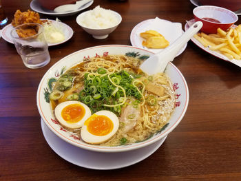 A well-displayed bowl of ramen in okinawa, japan