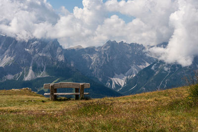 Scenic view of mountains against sky