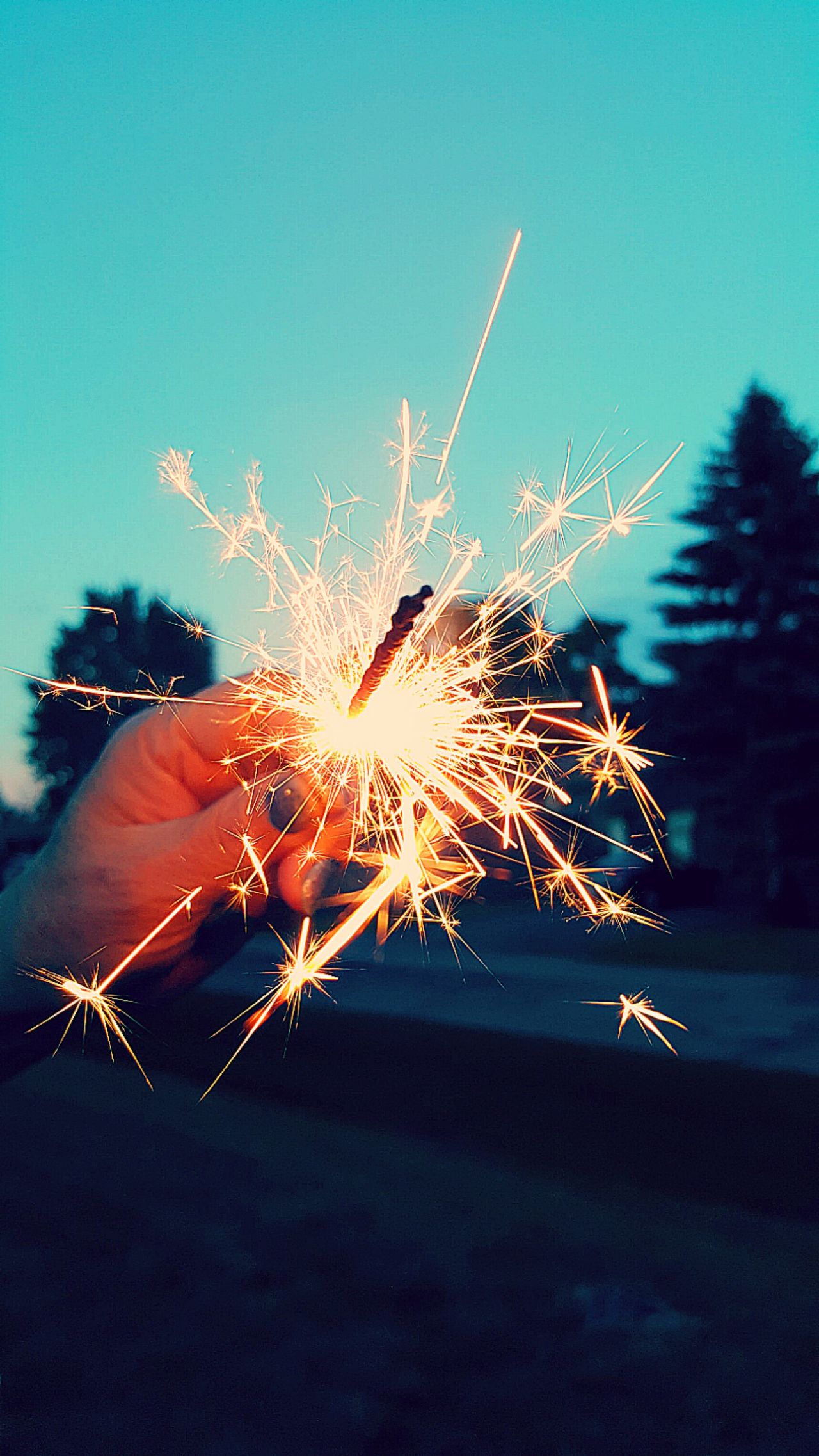 Sparkler in hand