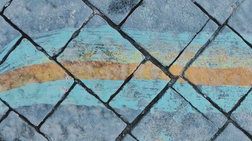 Full frame shot of painted paving stones 