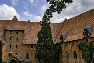 Inside of medieval gothic castle complex - malbork castle, poland