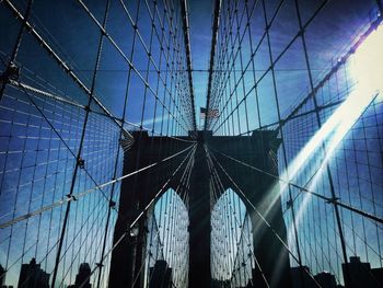 Low angle view of brooklyn bridge