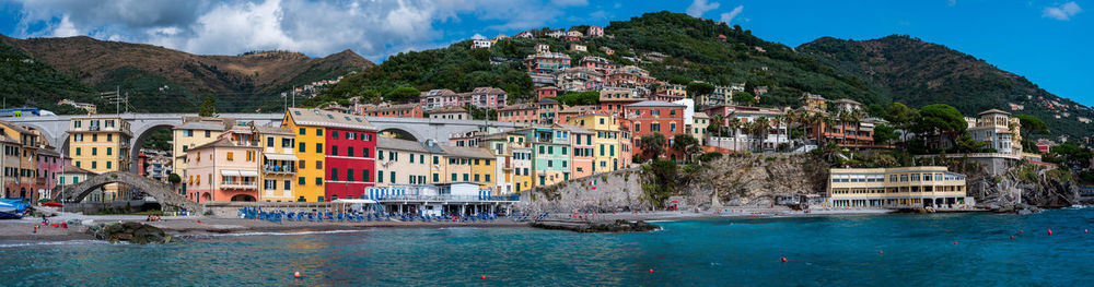 View over the ancient village of bogliasco, on the italian riviera