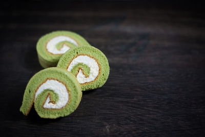 High angle view of lemon on table