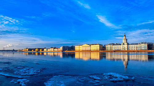 Reflection of buildings in water