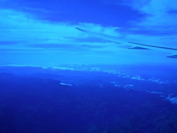 Aerial view of sea and blue sky