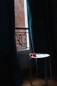 Empty chairs and table at home