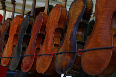 Violins for sale in shop