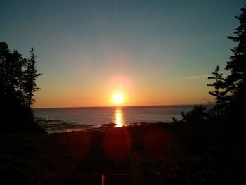 Scenic view of sea at sunset