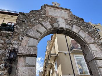 Low angle view of historic building against clear sky