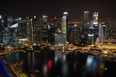 Illuminated city at night