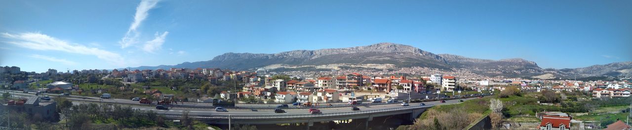 Panoramic shot of townscape against sky