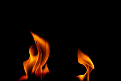 Close-up of fire against black background