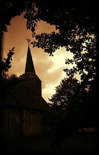 Low angle view of church against sky