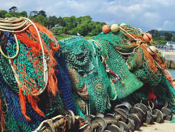 Close-up of fishing net