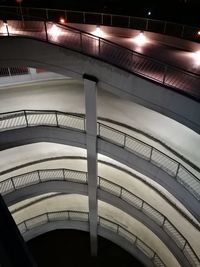 Low angle view of illuminated staircase at railroad station