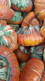 Full frame shot of pumpkins at market for sale